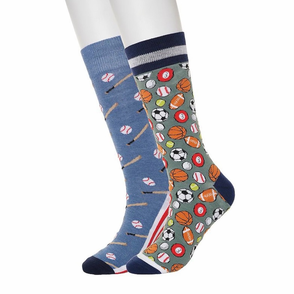 Sports Themed Novelty Socks - 2 Pack